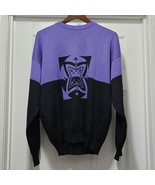 Vintage Demetre Purple Black Sweater Wool Blend Ski Pullover Retro Men&#39;s... - $54.20