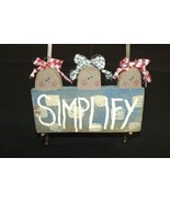 Primitive Country Folk Art SMALL WOODEN People SIMPLIFY Wall Hanging Plaque - £9.41 GBP