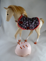 Our Generation palamino Horse Standing  12&quot; fit the 14&quot; dolls w helmet &amp;... - $19.79