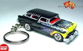 Rare Key Chain Black Flamed 56/1956 Chevy Nomad Chevrolet Custom Limited Edition - $48.98