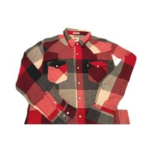 NWOT Levi&#39;s Men&#39;s Plaid Shirt L Red Beige Black Long Sleeve Button-Up - £43.15 GBP