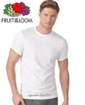 Fruit Of The Loom Men&#39;s 5 Pack  White Crew Neck T Shirt ( Small To 3 X Large ) - £10.88 GBP