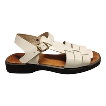 Mootsies Tootsies Fisherman Sandals Womens US 6M White Leather Comfort S... - $29.30