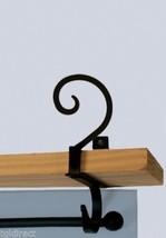 Wrought Iron Curtain Shelf Bracket Pair Of 2 Scroll Pattern Window Treatments - £33.67 GBP