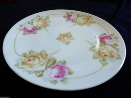 VTG Deco Z.S.&amp;C. Bavaria Germany Decorative Pink Cream roses Plate 8.5&quot; - £14.19 GBP