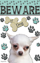 White Chihuahua Puppy Beware Of Dog Double Sided Funny Pet Garden Flag E... - £10.60 GBP