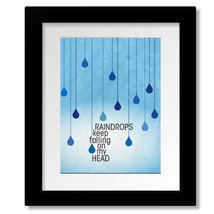 Raindrops Keep Falling on Head - Song Lyric Music Art - Print, Canvas or... - £14.94 GBP+