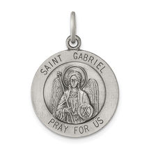 Silver Antiqued Saint Gabriel Medal QC5818 - $67.53