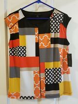 NWT Worthington Women's Petite Large PL Patchwork Pattern Sleeveless Top - $21.77