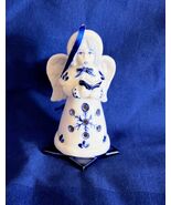 Vintage Kurt Adler Angel Ornament w Book Delft Blue Porcelain 3.5&quot; Tall - $16.73 CAD