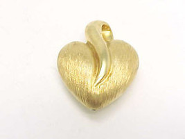 HEART PENDANT in Italian Gold on Sterling Silver Satin Finish - Designer signed - £39.31 GBP