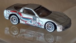 1997 Silver Corvette DieCast Car HotWheels Race Car Number 97 Hot Wheels  - £6.26 GBP
