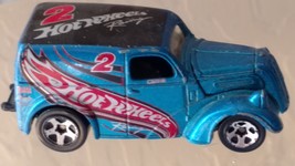 Diecast Car Blue Panel Truck HotWheels Racing No 2 Hotwheels Logo Truck - $24.95