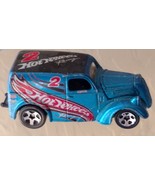 Diecast Car Blue Panel Truck HotWheels Racing No 2 Hotwheels Logo Truck - £19.63 GBP