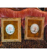 2 Antique Framed Capodimonte plaques Porcelain Velvet padded Victorian B... - $338.27 CAD