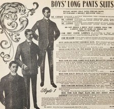 1900 Boys Long Pants Suits Advertisement Victorian Sears Roebuck 5.25 x 7&quot;  - £15.45 GBP