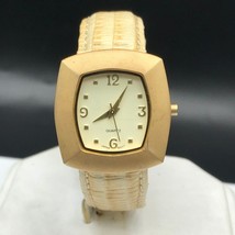 Vintage Gold Tone Japan Movement Watch Leather Band New Battery FSC:3382... - $61.92