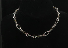 JUDITH RIPKA 925 Silver - Vintage Smoky Topaz Beaded Chain Necklace - NE3072 - £328.42 GBP