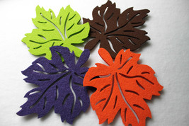 Leaves Felt Coaster Autumn Shape 6pcs Laser Cut Handmade Eire surface protector - £11.48 GBP