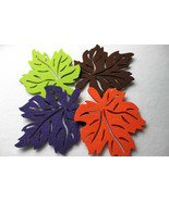 Leaves Felt Coaster Autumn Shape 6pcs Laser Cut Handmade Eire surface pr... - $269.00 MXN