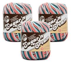 Bulk Buy: Lily Sugar &#39;n Cream 100% Cotton Yarn (3-Pack) Ombres, Prints, Scents &amp; - £10.38 GBP