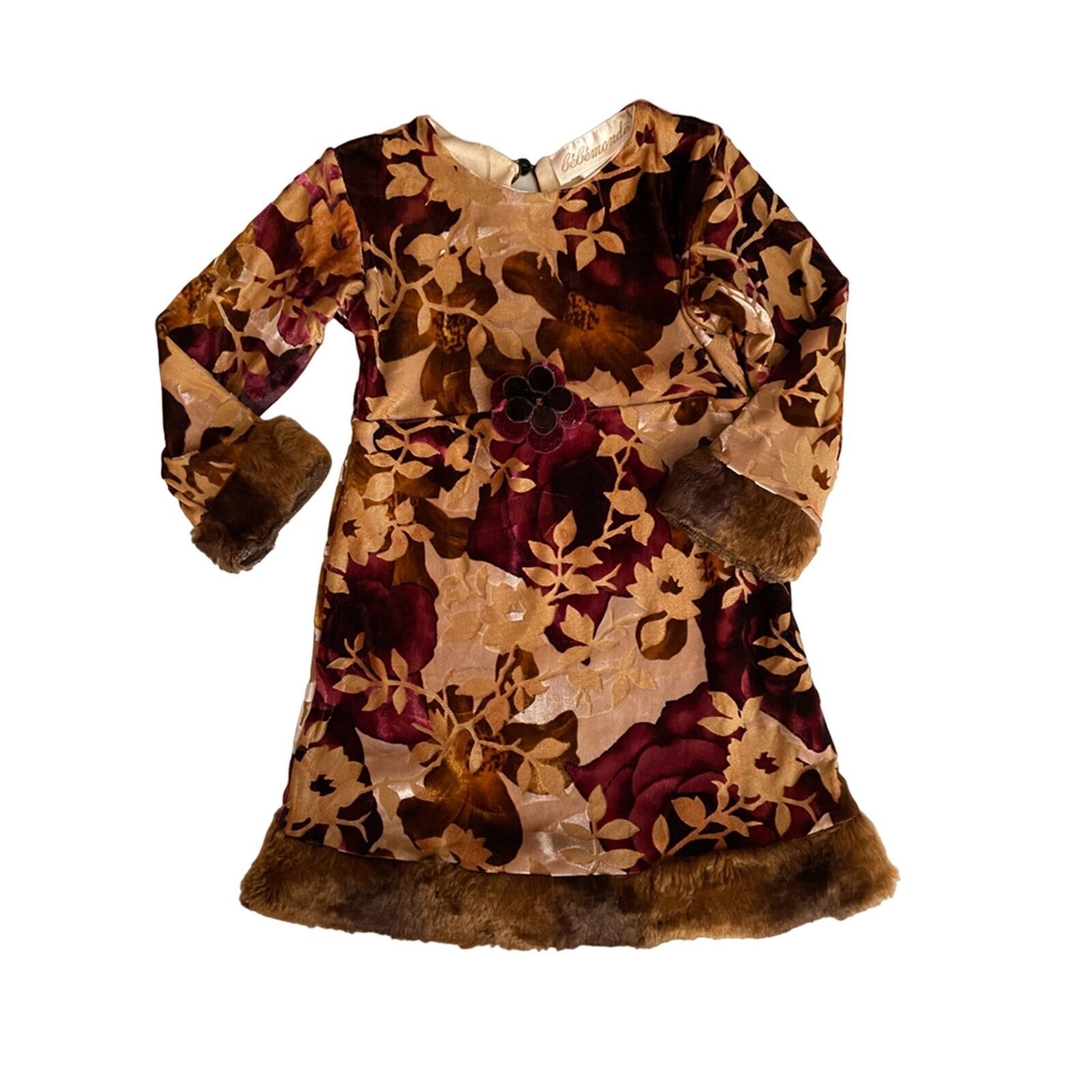 Primary image for Bebe Monde Velvet Floral Dress Size 2T