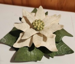 LENOX WHITE POINSETTIA Flower Figurine  - $44.45