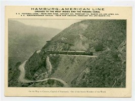 Hamburg American Line Cruise 1914 Picture Card Railroad Train Caracas Venezuela  - £22.15 GBP