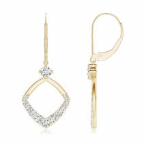 Authenticity Guarantee 
Angara Natural 2.3mm Diamond Drop Earrings in 14K Yel... - £910.00 GBP
