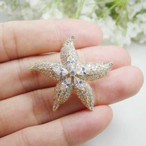 Broche con forma de estrella de mar de moissanita de corte redondo de 2,00... - £225.59 GBP