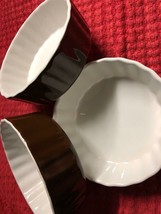 Brown Fluted Bakeware Bowls Lot of 3  4-3/4&quot; Diameter x 1-1/2&quot; high - $28.00