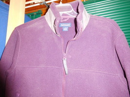 Land&#39;s End Ladies Dark Purple Fleece Jacket Size Large 14/16 Excellent Condition - £10.23 GBP