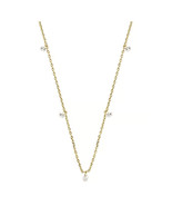 Fossil Sadie Shine Bright 14K Gold Plated Brass Dangle Necklace in Gift Box - £47.09 GBP