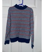 Vintage Pickwick Boys Knit Shirt Red White Blue Striped Retro 60s 70s - $1,175.14 MXN