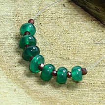 Green Onyx Smooth Rondelle Garnet Beads Briolette Natural Loose Gemstone Jewelry - £4.26 GBP