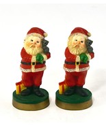 2 Christmas Merry Miniature Santa Figurines With Kitten 1976 Hallmark Vi... - £13.68 GBP