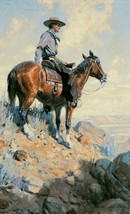 Sentinel of the Plains William Dunton Cowboy Horse Gun Mountain Western 24x36  - £175.52 GBP