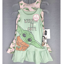Disney Star Wars Dress Infants 12mo 2-Pack Baby Baby Yoda Green Pink Grogu - $12.86