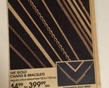 1986 Marshalls Gold Chains And Bracelets Vintage Print Ad pa22 - £4.69 GBP