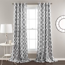 Edward Trellis Curtains By Lush Decor, Room Darkening Gray Window, 108 In L - $41.97