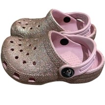 Crocs Purple Glitter Classic Clog Sandal Shoes Unisex Kids Size C6 - £13.80 GBP