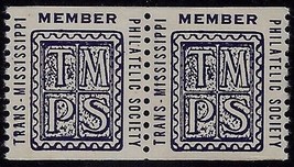 Trans - Mississippi Philatelic Society &quot;TMPS&quot; Cinderella Coil Poster Stamps MNH - £3.19 GBP