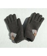 Womens Winter Warm Textured Knit Tech Touch Glove with Faux fur Poms Coz... - £8.27 GBP