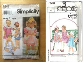 Simplicity 8948 and 7633 Toddler Dresses Size 3 Cut, Complete Vintage - £3.13 GBP