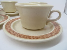 Anchor Hocking Ginger Vintage Ironstone 70&#39;s Set Of 4 Cups And 4 Saucers VGC - £30.81 GBP