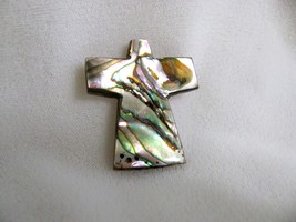 Gleaming Carved Abalone Cross Bead - NOT drilled - £15.92 GBP