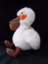 VINTAGE GUND 1987 LEATHER FEET PELICAN WHITE BLACK BABY BIRD PLUSH TOY 10&quot; - £17.62 GBP