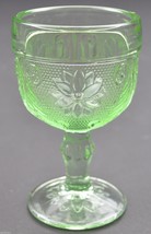Tiara Crystal Sandwich Light Green Pattern Wine Glass 4.125&quot; Vintage Stemware - £10.04 GBP