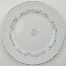 Camelot China Gracious Dinner Plate Tableware Dinnerware Blue Gray Floral Flower - £7.02 GBP