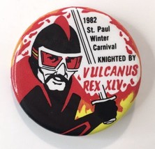 St. Paul MN Winter Carnival 1982 Knighted by Vulcanus Rex XLV Button Pin... - $14.00